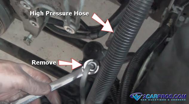 remove power steering hose