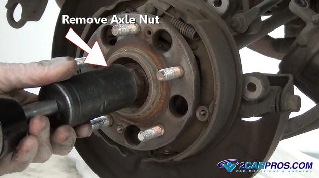 remove axle CV joint nut