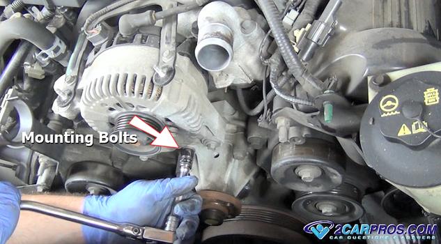 remove water pump bolts