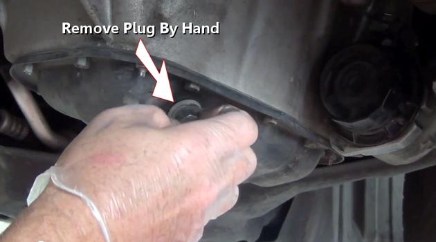remove drain plug by hand
