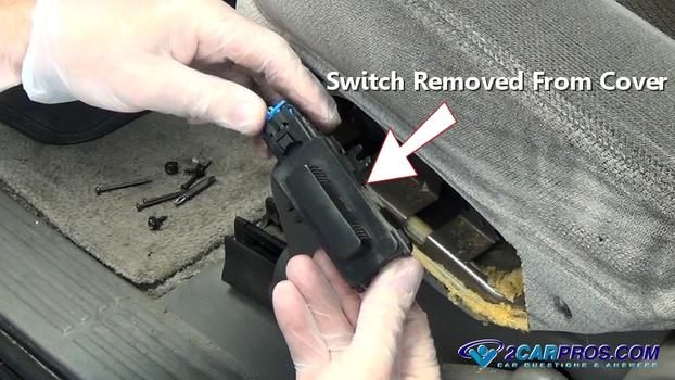 seat control switch removed cover