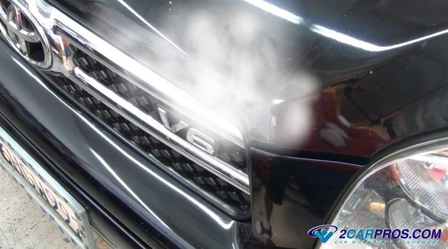 steam coming from car hood