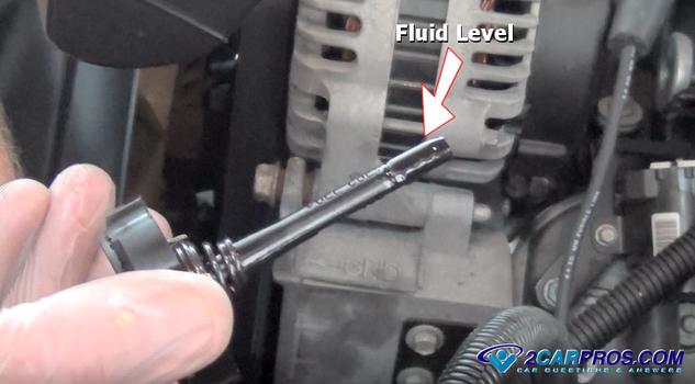steering fluid level dip stick