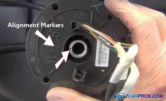 steering wheel clock spring alignment marks