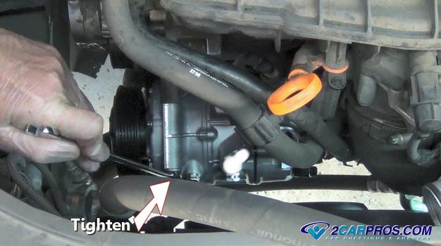 tighten compressor bolts