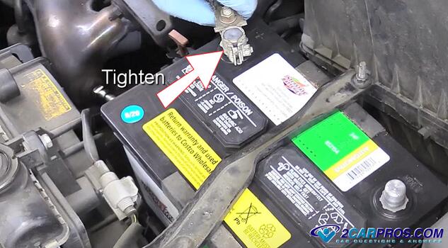 tighten positive battery cable