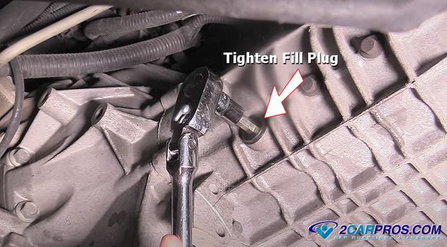 tighten transmission fill plug