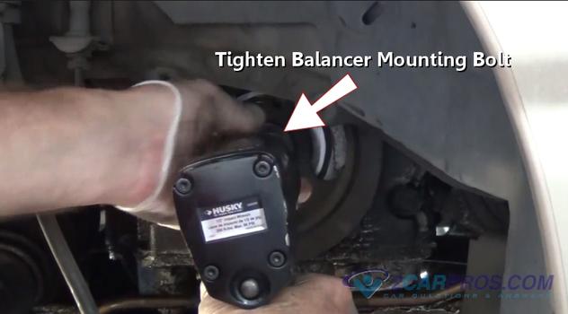 tighten dampener mounting bolt