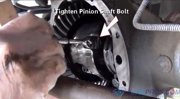 tighten pinion bolt