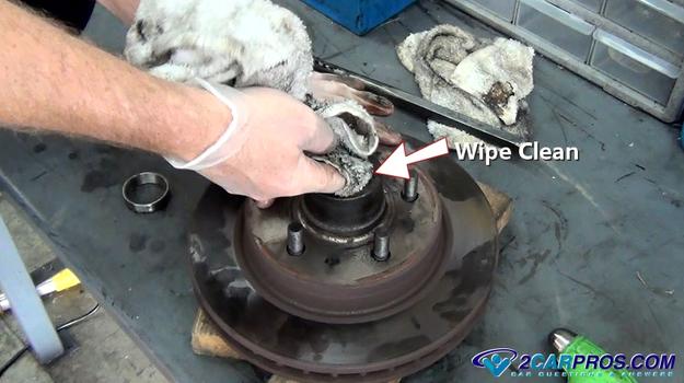 wipe bearing hub clean