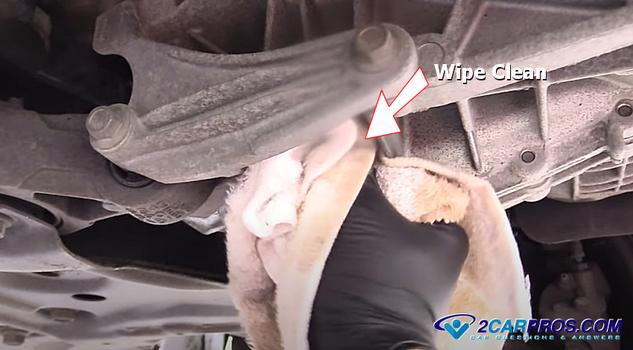 wipe clean drain plug hole