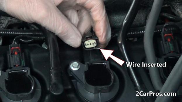 wire inserted into connector